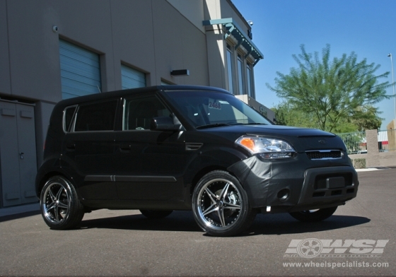 2009 Kia Soul with 18" Enkei L-SR in Black (Machined) wheels