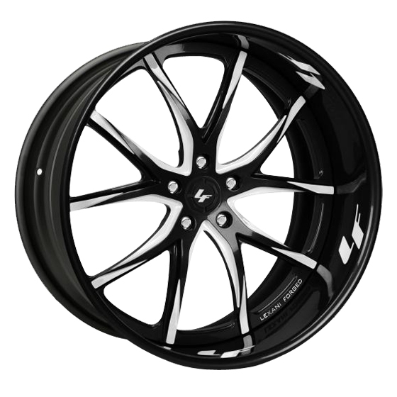 Lexani Forged LT-102 in Gloss Black (White Accent)