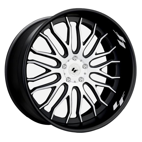 Lexani Forged LT-104 in Gloss Black (White Accent)