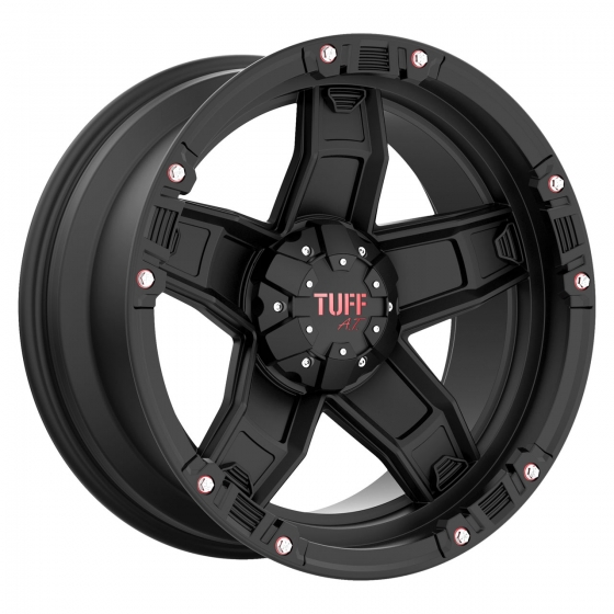 TUFF A.T. T10 in Flat Black (Red Accents)