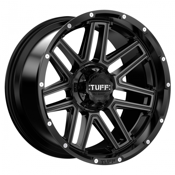 TUFF A.T. T17 in Satin Black (Tinted Machined Face)