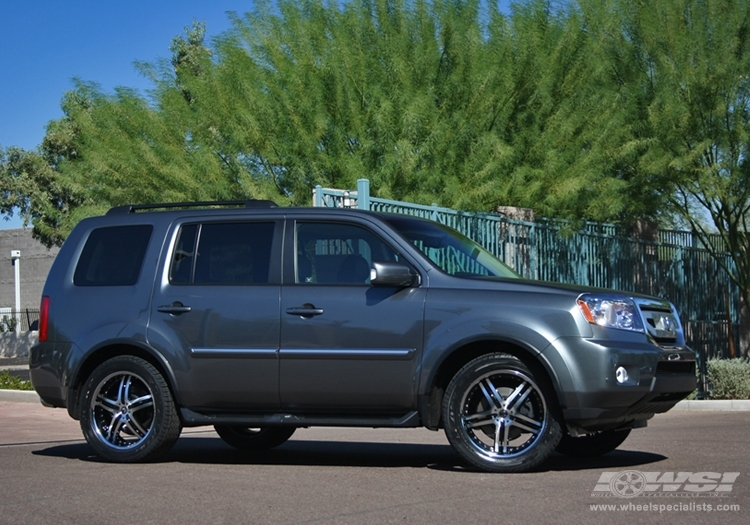 2009 Honda Pilot with 20" 2Crave No.10 in Black Machined (Machined Lip) wheels