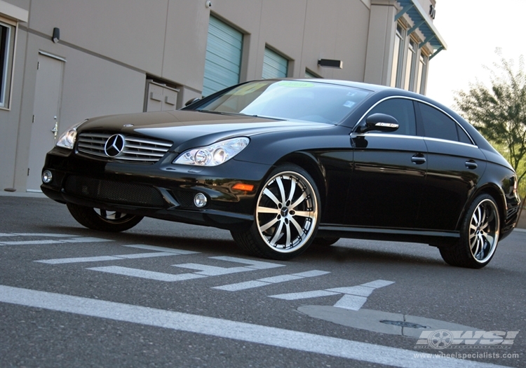 2008 Mercedes-Benz CLS-Class with 20" Vossen VVS-083 in Black Machined (Stainless Lip) wheels