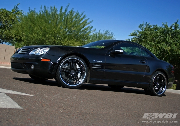 2008 Mercedes-Benz SL-Class with 20" Vossen VVS-075 in Matte Black (Stainless Lip) wheels