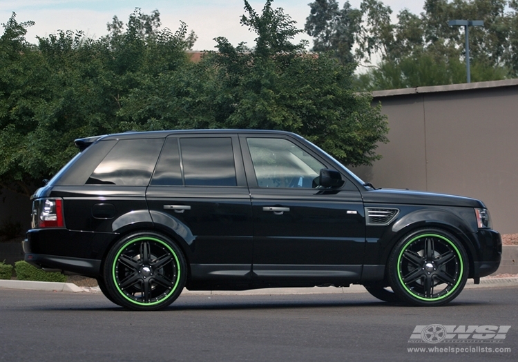 2010 Land Rover Range Rover Sport with 24" Giovanna Closeouts Gianelle Steep-6 in Black (Matte) wheels