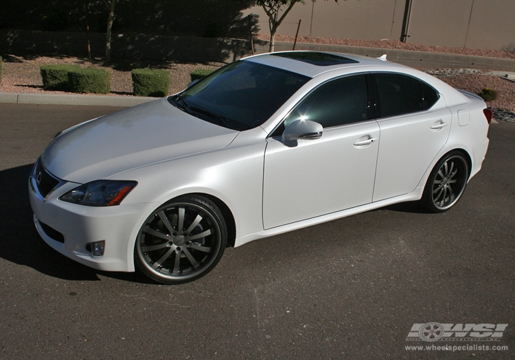 2009 Lexus IS with 20" Vossen VVS-083 in Black Machined (Stainless Lip) wheels