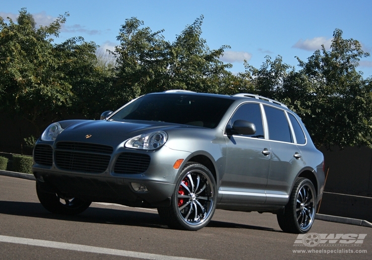 2009 Porsche Cayenne with 22" Lexani LSS-10 in Machined Black wheels