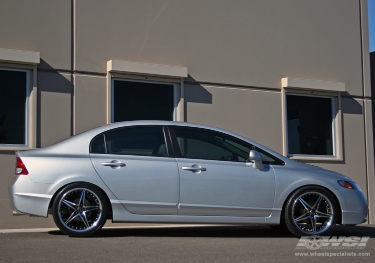 2009 Honda Civic with 18" Enkei L-SR in Black Machined (Luxury Sport) wheels