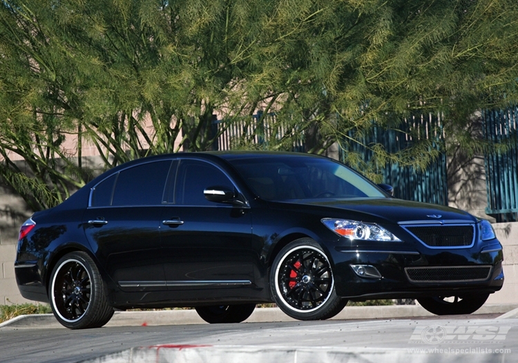 2009 Hyundai Genesis with 20" Enkei LF-10 in Gloss Black (Luxury Sport) wheels