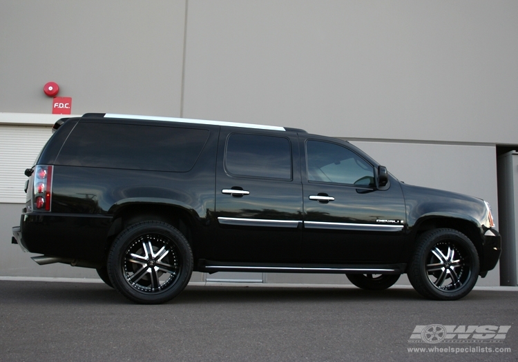 2009 GMC Yukon with 22" 2Crave N04 in Black Machined (Black lip) wheels