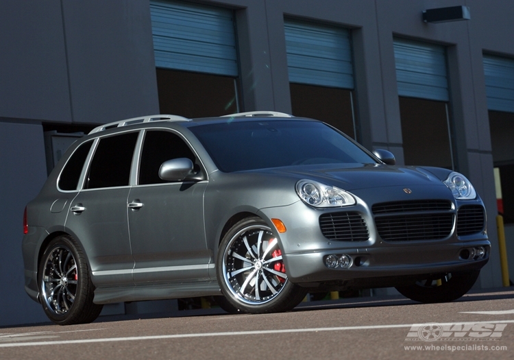 2009 Porsche Cayenne with 22" Lexani LSS-10 in Machined Black wheels