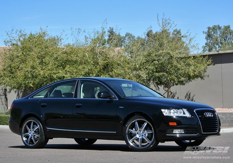 2010 Audi A6 with 20" Vossen VVS-086 in Matte Black (Machined / SS Lip) wheels