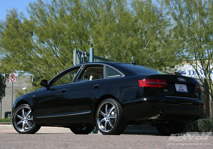 2010 Audi A6 with 20" Vossen VVS-086 in Matte Black (Machined / SS Lip) wheels