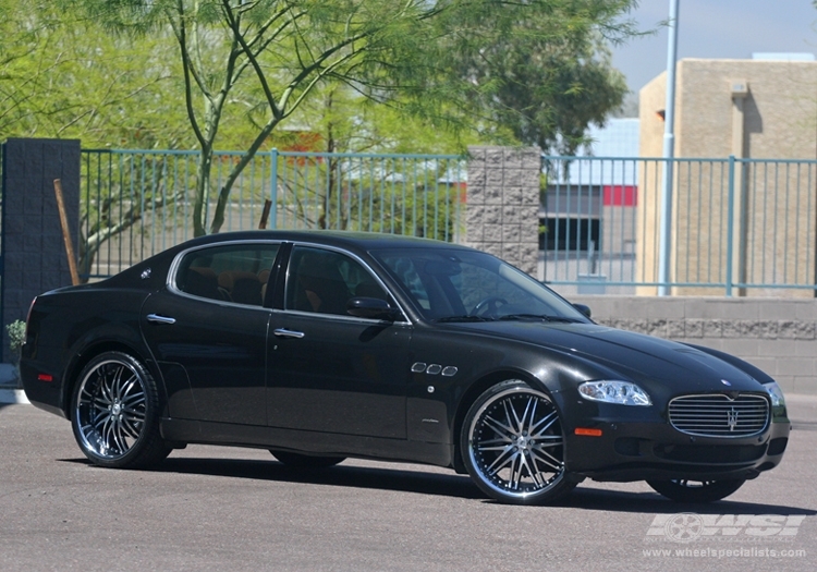 2009 Maserati Quattroporte with 22" Lexani LX-10 in Machined Black wheels