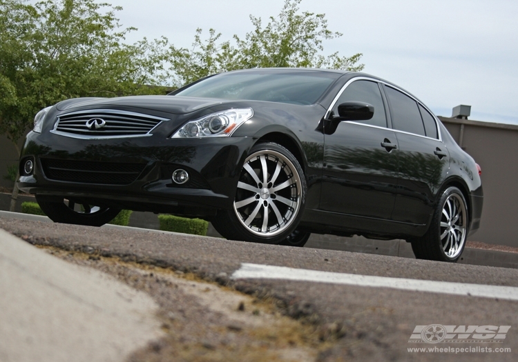 2010 Infiniti G37 with 20" Vossen VVS-083 in Black Machined (Stainless Lip) wheels