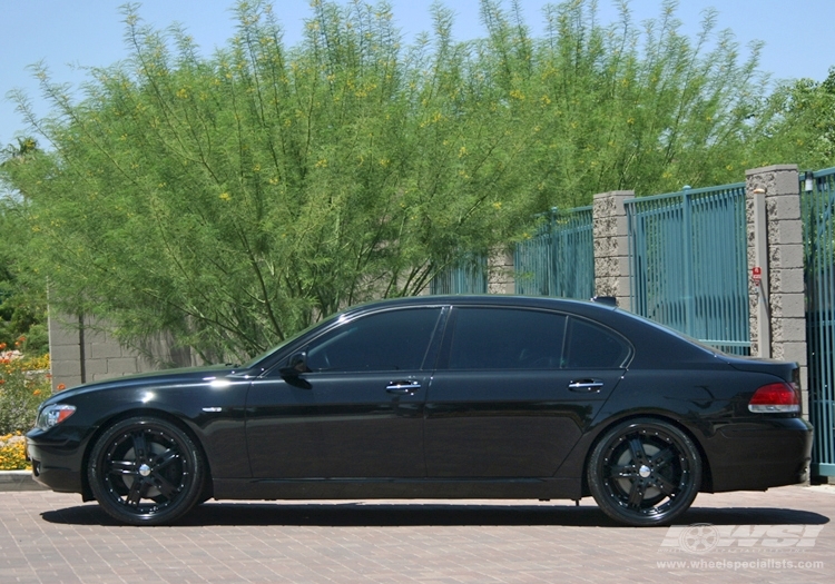 2005 BMW 7-Series with 22" Giovanna Lisbon in Matte Black wheels