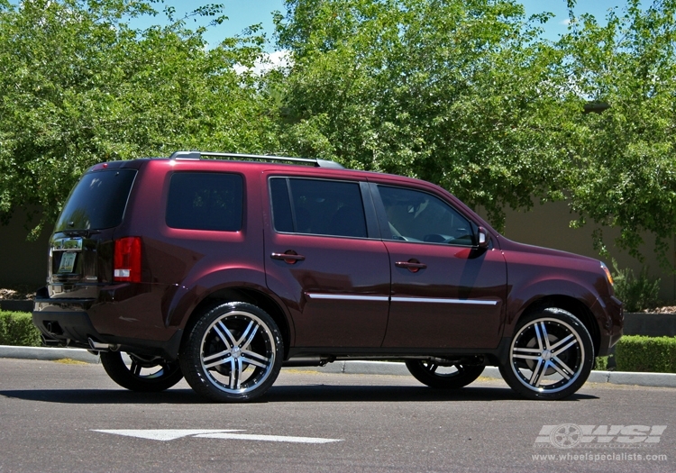 2010 Honda Pilot with 22" Vossen VVS-078 in Black (Machined Face) wheels