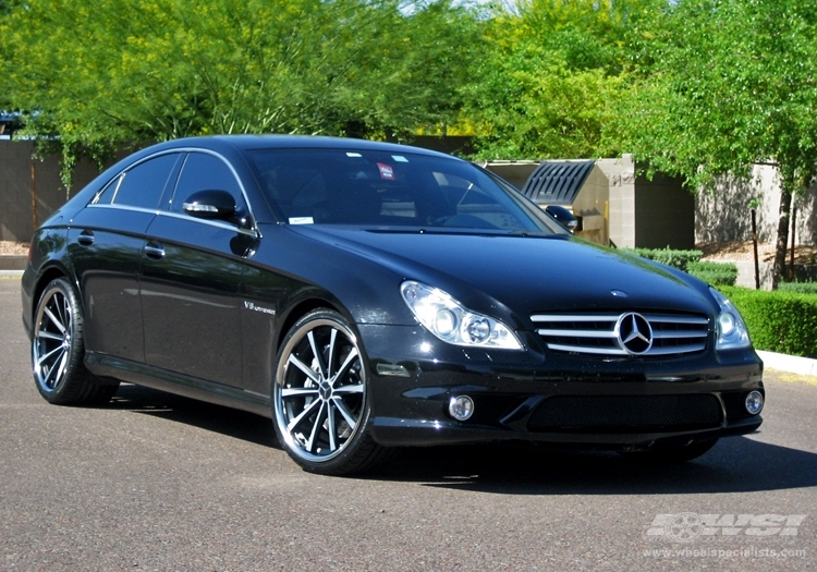 2009 Mercedes-Benz CLS-Class with 20" Vossen CV1 in Matte Black (DISCONTINUED) wheels