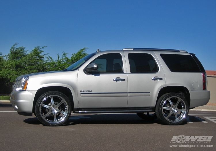 2010 GMC Yukon with 24" Giovanna Closeouts Gianelle Spezia-6 in Black Machined (Machined lip) wheels