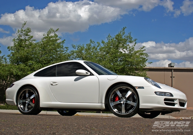 2009 Porsche 911 with 20" Vossen VVS-084 in Black Machined (DISCONTINUED) wheels