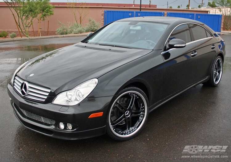 2006 Mercedes-Benz CLS-Class with 20" Vossen VVS-075 in Gloss Black (Stainless Lip) wheels