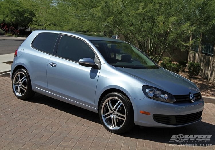 2010 Volkswagen Golf with 18" 2Crave No.10 in Black Machined (Machined Lip) wheels