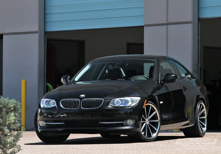 2010 BMW 3-Series with 20" Vossen CV1 in Matte Black (DISCONTINUED) wheels