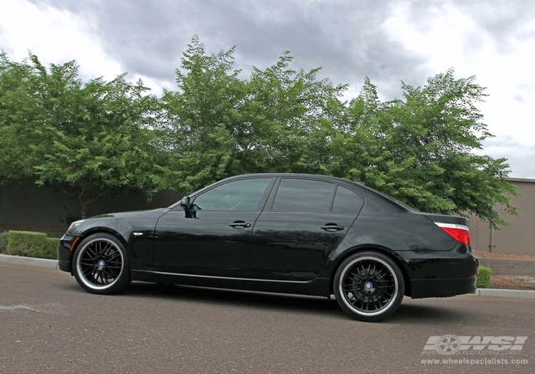 2009 BMW 5-Series with 20" Beyern Mesh in Gloss Black (Mirror Cut Lip) wheels