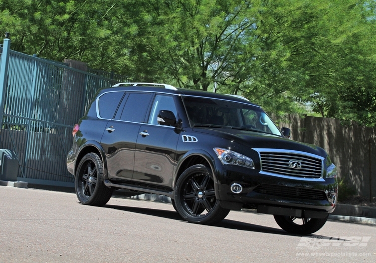 2011 Infiniti QX56 with 24" Giovanna Closeouts Gianelle Steep-6 in Black (Matte) wheels