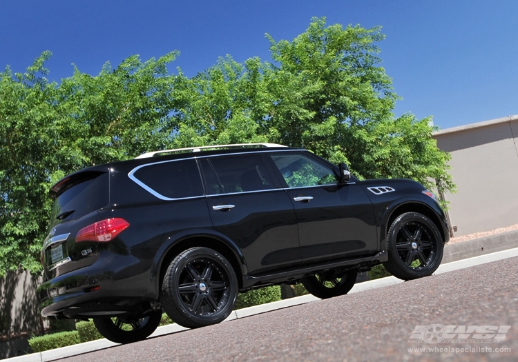 2011 Infiniti QX56 with 24" Giovanna Closeouts Gianelle Steep-6 in Black (Matte) wheels