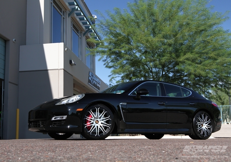2011 Porsche Panamera with 20" Giovanna Forged Newport in Machined (Black) wheels