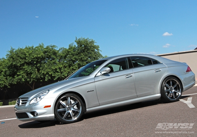 2009 Mercedes-Benz CLS-Class with 20" Vossen VVS-086 in Matte Black (Machined / SS Lip) wheels