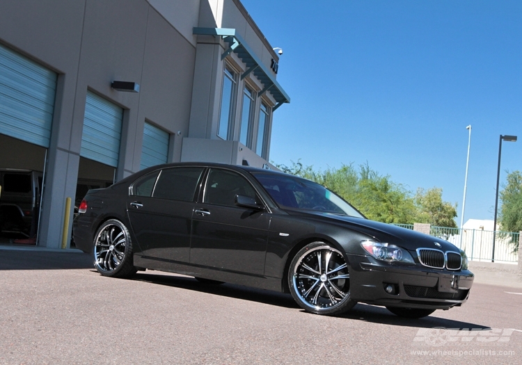 2008 BMW 7-Series with 22" Lexani LSS-55 in Machined Black wheels
