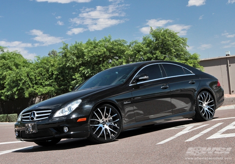 2009 Mercedes-Benz CLS-Class with 20" Giovanna Kilis in Machined Black wheels