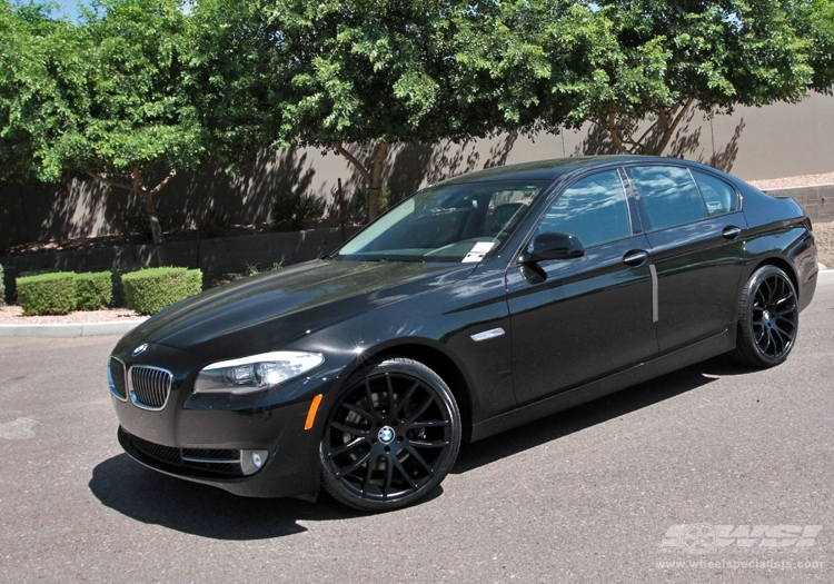 2011 BMW 5-Series with 20" Giovanna Kilis in Matte Black wheels