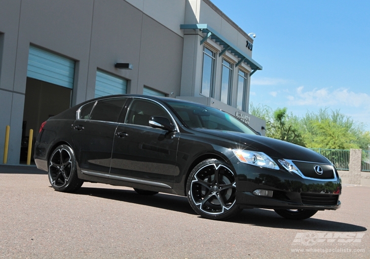 2010 Lexus GS with 20" Giovanna Dalar-5V in Machined Black (Matte) wheels
