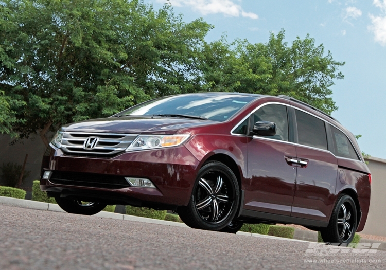 2011 Honda Odyssey with 20" MKW M105 in Black (Machined Face) wheels