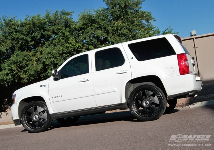 2010 Chevrolet Tahoe with 24" Giovanna Berlin in Matte Black wheels