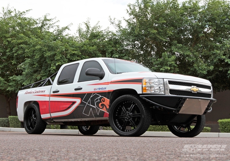 2010 Chevrolet Silverado 1500 with 24" Giovanna Closeouts Gianelle Mallorca in Black (Matte) wheels