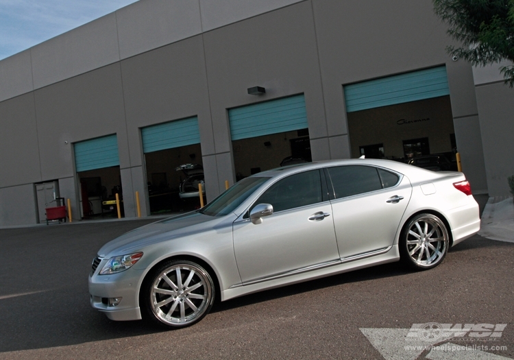 2010 Lexus LS with 22" Vossen VVS-083 in Silver Machined (Stainless Lip) wheels