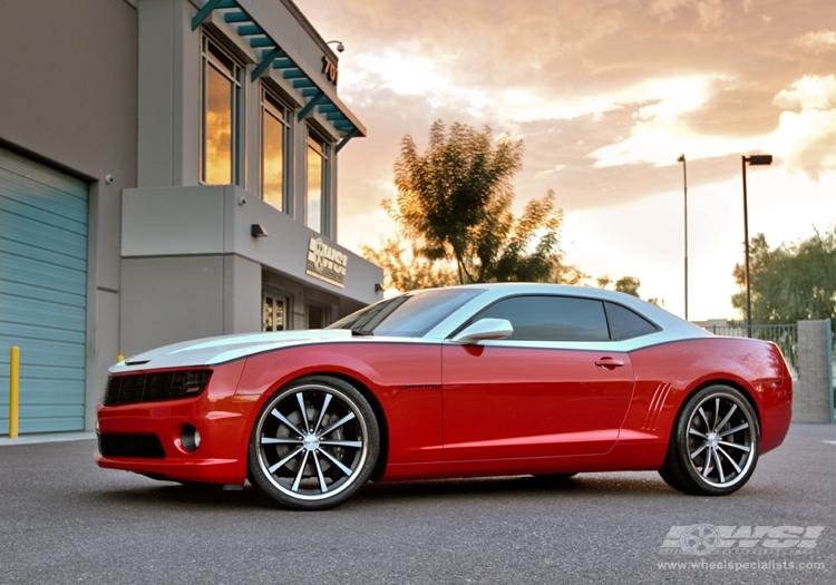 2010 Chevrolet Camaro with 22" Vossen CV1 in Matte Black (DISCONTINUED) wheels