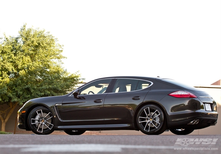 2011 Porsche Panamera with 20" Giovanna Forged Crewe in Machined (Black) wheels
