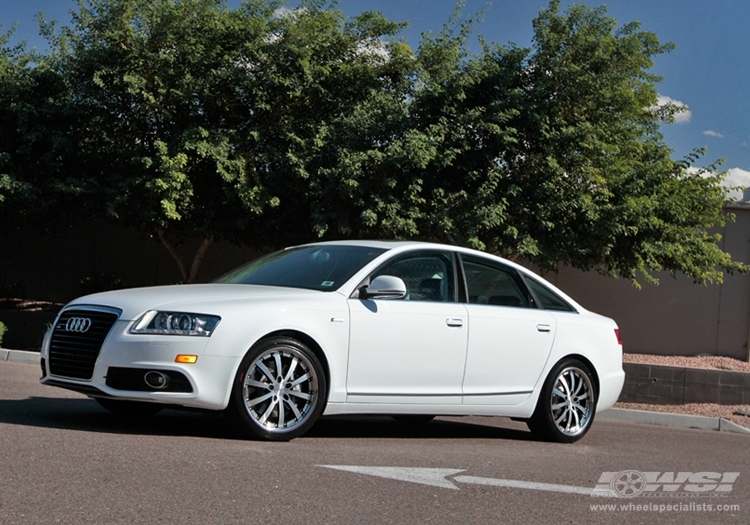 2010 Audi A6 with 19" Vossen VVS-083 in Black Machined (Stainless Lip) wheels