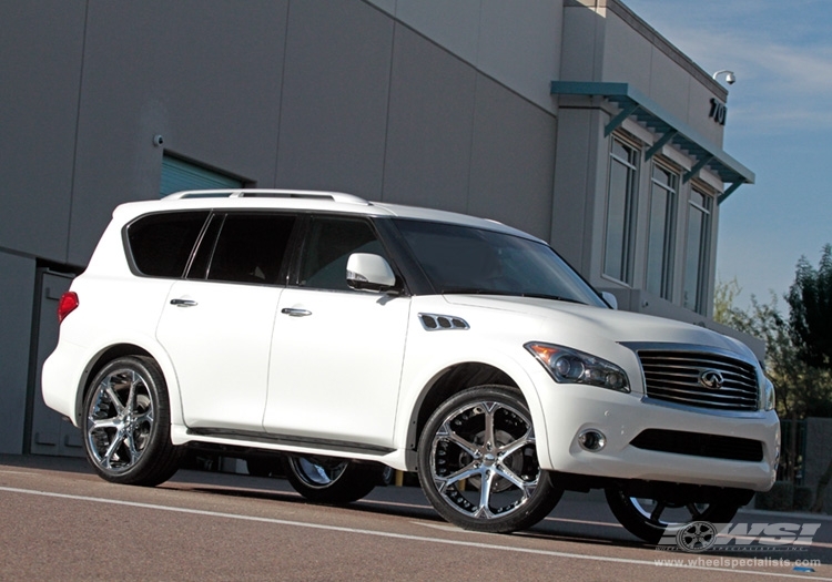 2011 Infiniti QX56 with 24" Giovanna Dalar-6V in Chrome wheels