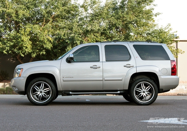2009 Chevrolet Tahoe with 22" Giovanna Calisix in Machined Black (Black Lip) wheels