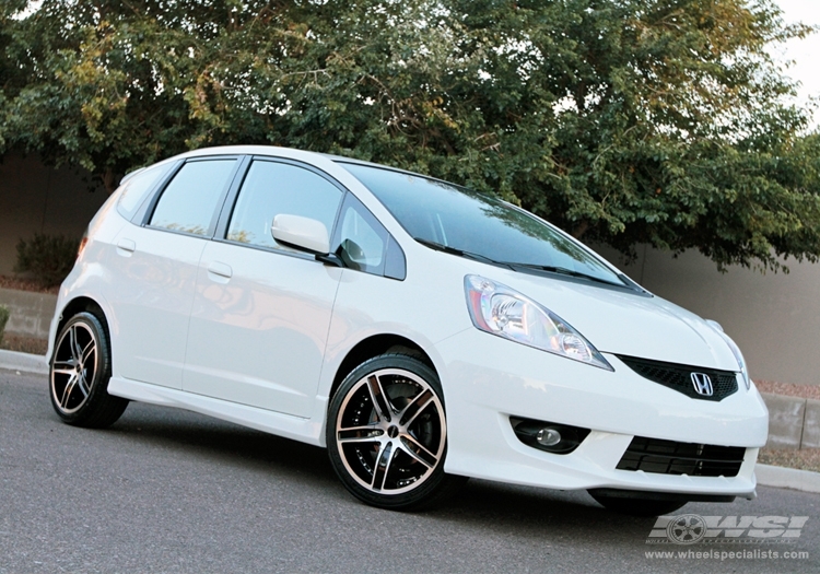 2010 Honda Fit with 17" MKW M107 in Machined (Gloss Black) wheels