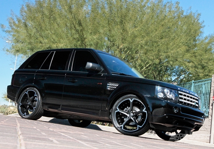 2009 Land Rover Range Rover Sport with 22" Giovanna Dalar-5V in Machined Black (Matte) wheels