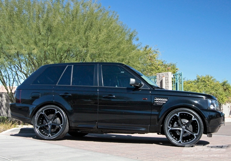 2009 Land Rover Range Rover Sport with 22" Giovanna Dalar-5V in Machined Black (Matte) wheels