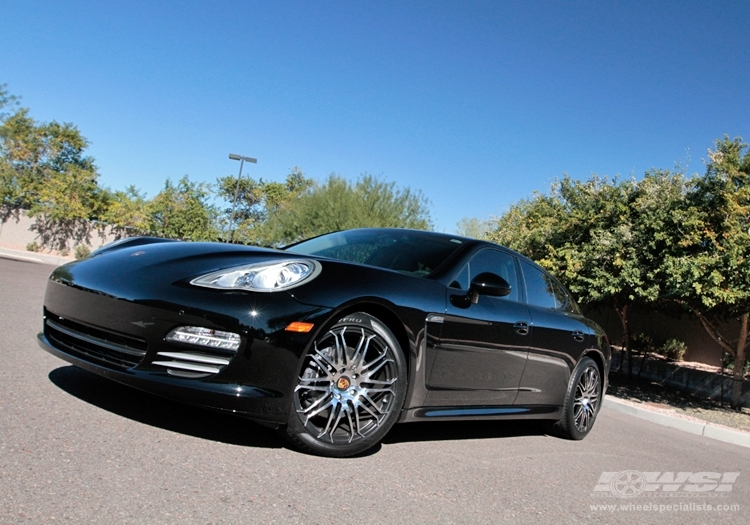 2011 Porsche Panamera with 20" Giovanna Forged Newport in Machined (Black) wheels