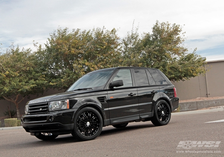 2009 Land Rover Range Rover Sport with 22" Vossen VVS-082 in Black Machined (Black Lip) wheels